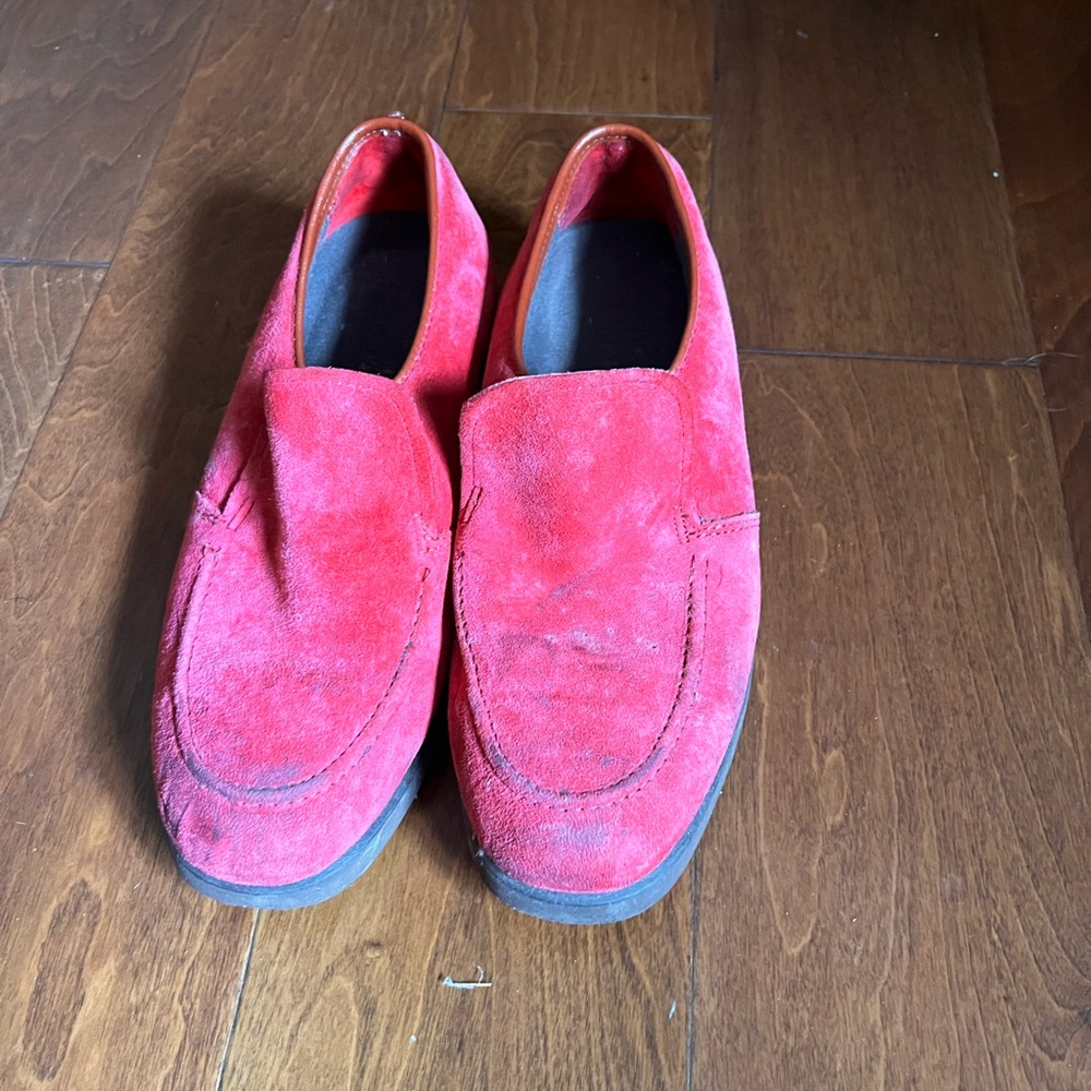 Vintage Red Suede Hush Puppies Loafers